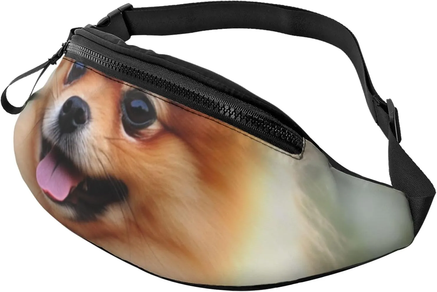 Pomeranian dog Fanny Pack for Men Women Fashion Waist Packs Travel Crossbody Bag With Adjustable Strap Everywhere Belt Bag Waterproof Chest Bags Cycling Bum Bag Wallet