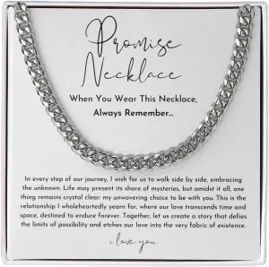 Promise Necklace For Him, Personalized Sentimental Meaningful Gifts For Boyfriend, Cool Boyfriend Necklace, To My Man Necklaces Gift, Silver Gold Cuban Link Chain For Men, Drummers Birthday Christmas