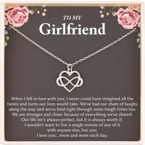 RareLove Gifts for Girlfriend 925 Sterling Silver Tiny Infinity Heart Necklaces Romantic Gifts for Her