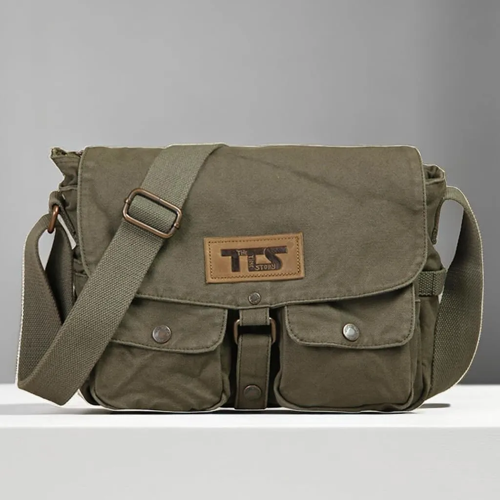 Retro Canvas Messenger Bag - Durable Multi-functional Crossbody Shoulder Bag with Multiple Pockets