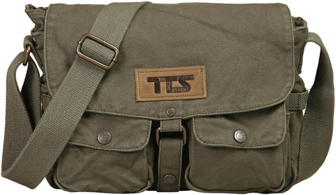Retro Canvas Messenger Bag - Durable Multi-functional Crossbody Shoulder Bag with Multiple Pockets
