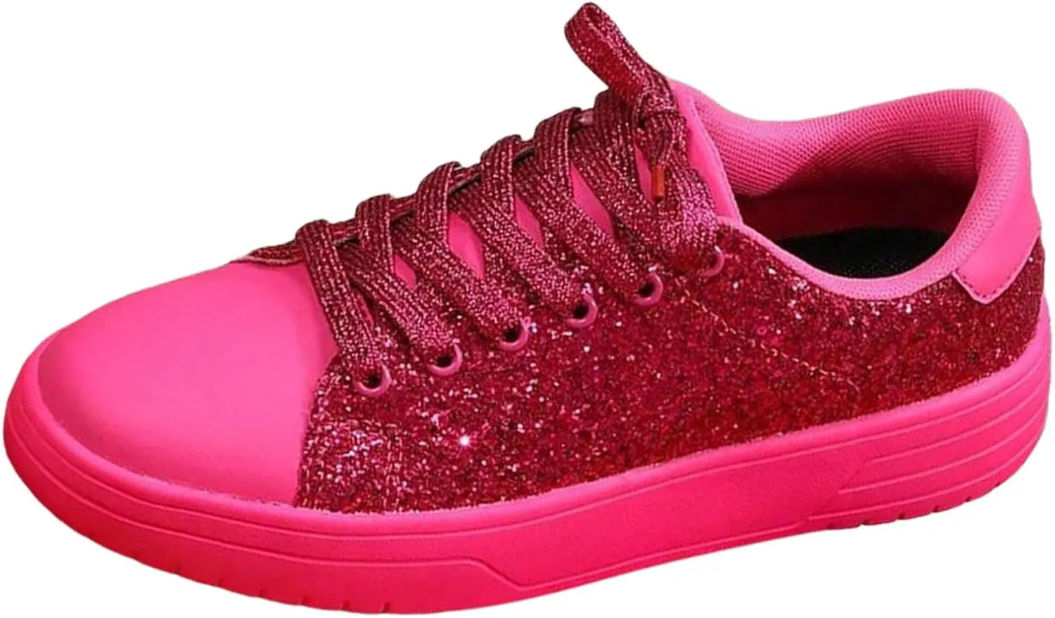Rhinestone Sneakers for Women Women's Glitter Sneakers Shiny Sequin Tennis Rhinestone Bling Lace Up Shoes Fashion Sneakers