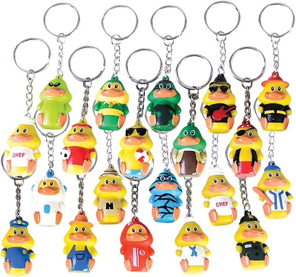 Rhode Island Novelty 1.5 Inch Mini Duck Keychains, 20 Pieces per Order