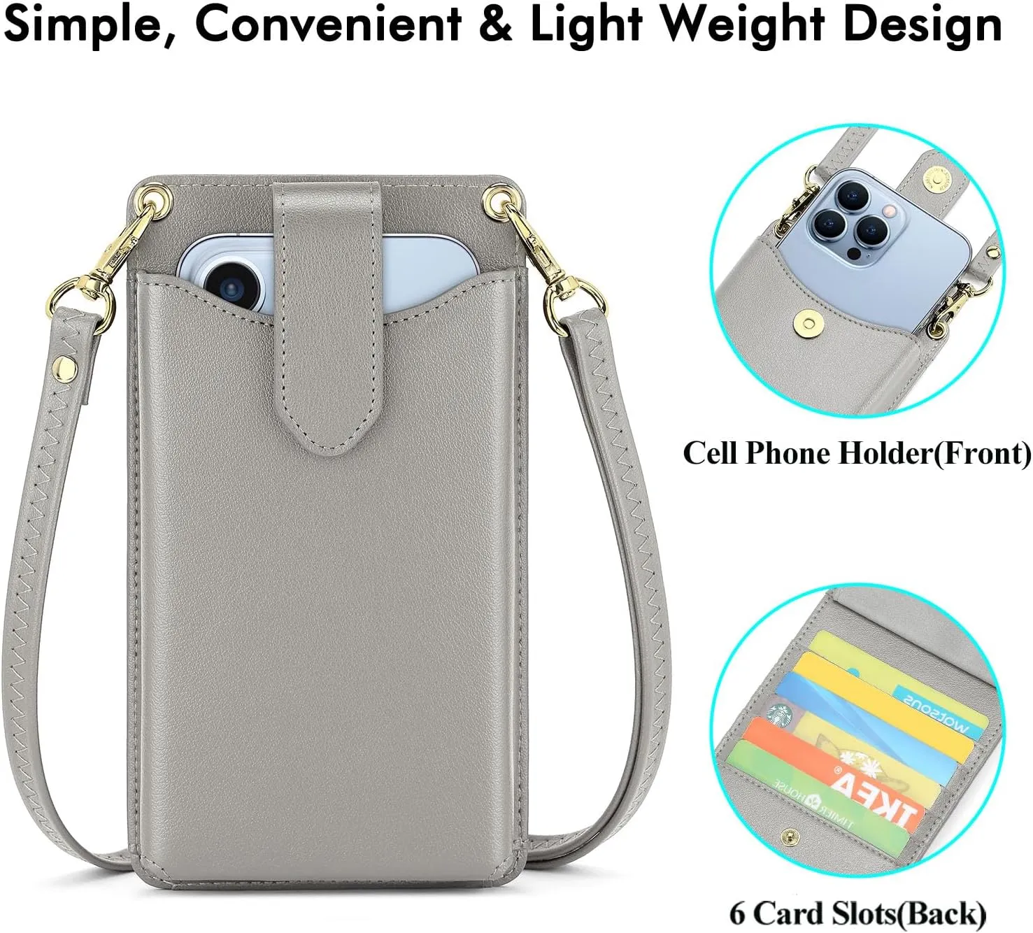 RONSIN Small Crossbody Phone Bag for Women Cell Phone Purse Wallet Mini Shoulder Bag with RFID Card Slots