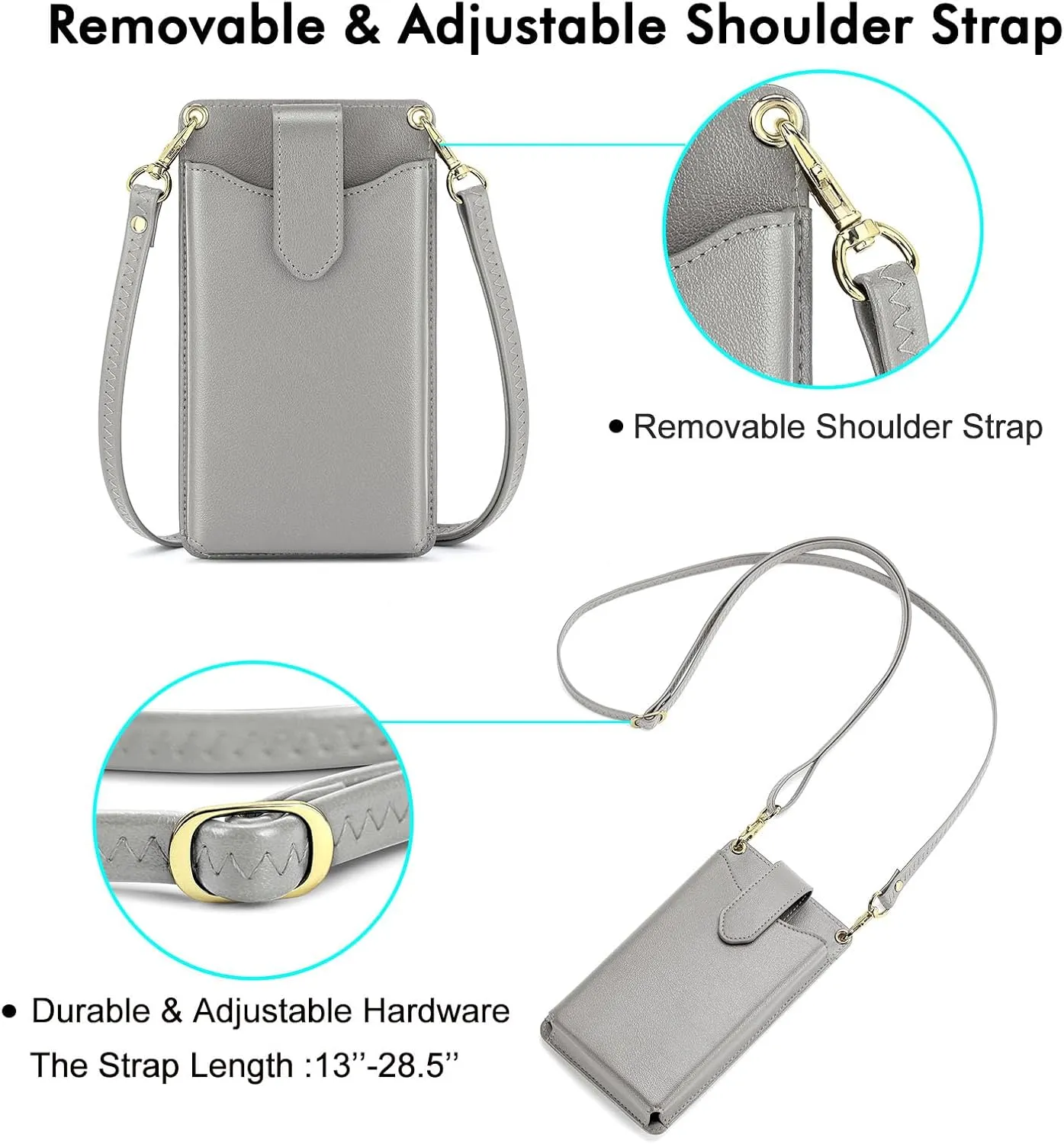 RONSIN Small Crossbody Phone Bag for Women Cell Phone Purse Wallet Mini Shoulder Bag with RFID Card Slots