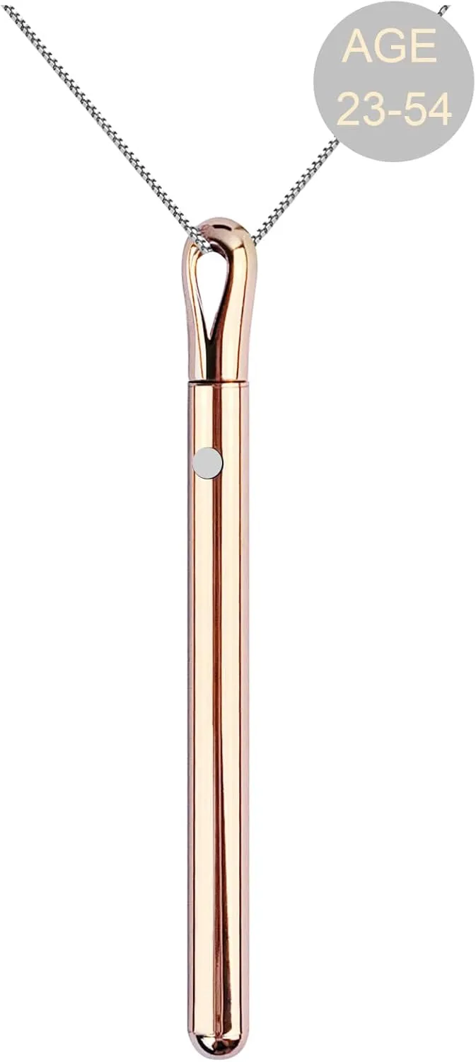 Rose Gold Necklaces for Women Long Pendant Necklace with Adjustable Chain Necklace Extender, Rechargeable Necklace Jewelry for Women Trendy