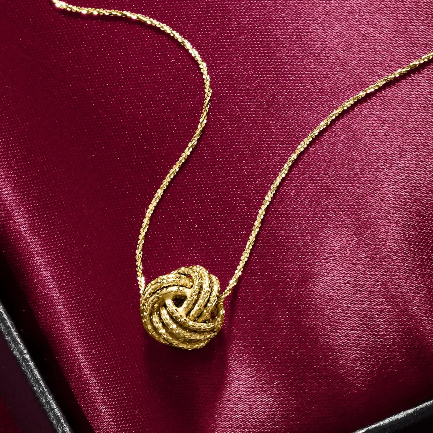 Ross-Simons Italian 14kt Yellow Gold Textured Love Knot Necklace