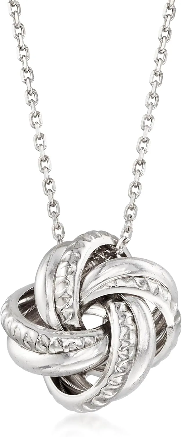 Ross-Simons Italian Sterling Silver Love Knot Pendant Necklace