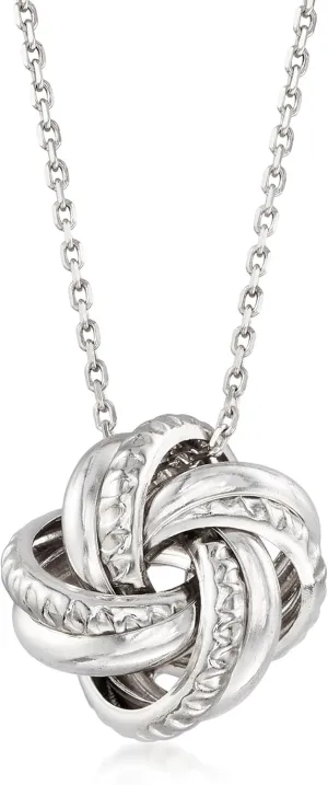 Ross-Simons Italian Sterling Silver Love Knot Pendant Necklace