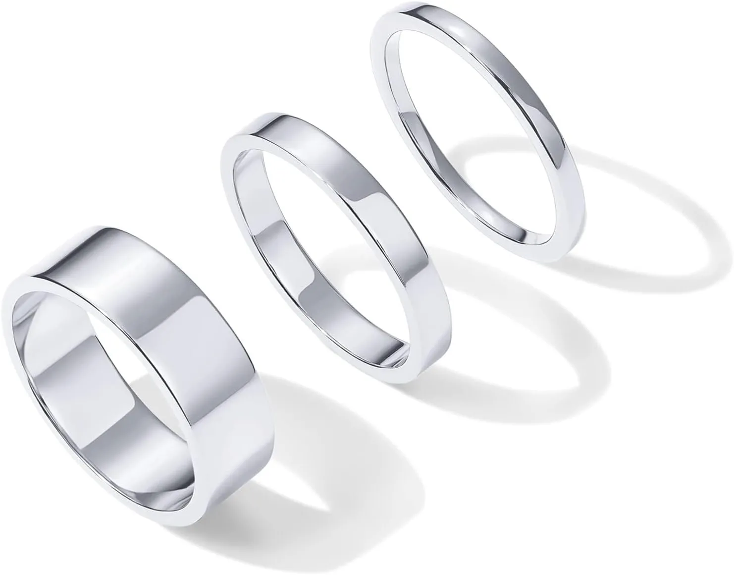 Rrdaily 14k Gold Stacked Ring Set for Women Geometric Matte Comfort Plain Ring for Women Band Knuckle Rings Finely Polished Finger Thumb Ring Set