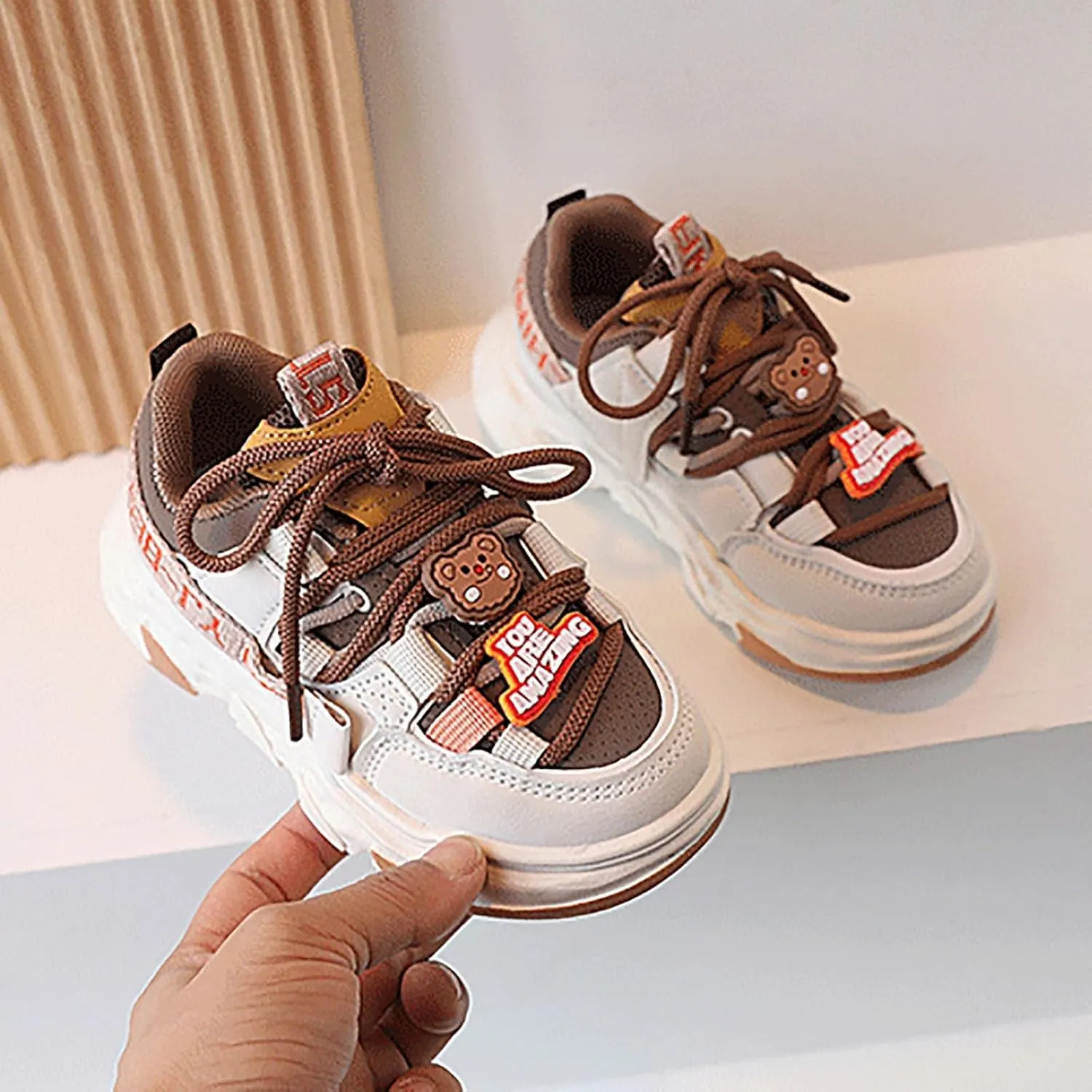 Running Shoes Girls Toddler Chunky Sneakers Fashion Thick Sole Warm Big Kid Slip On Outdoor Running Casual Shoes