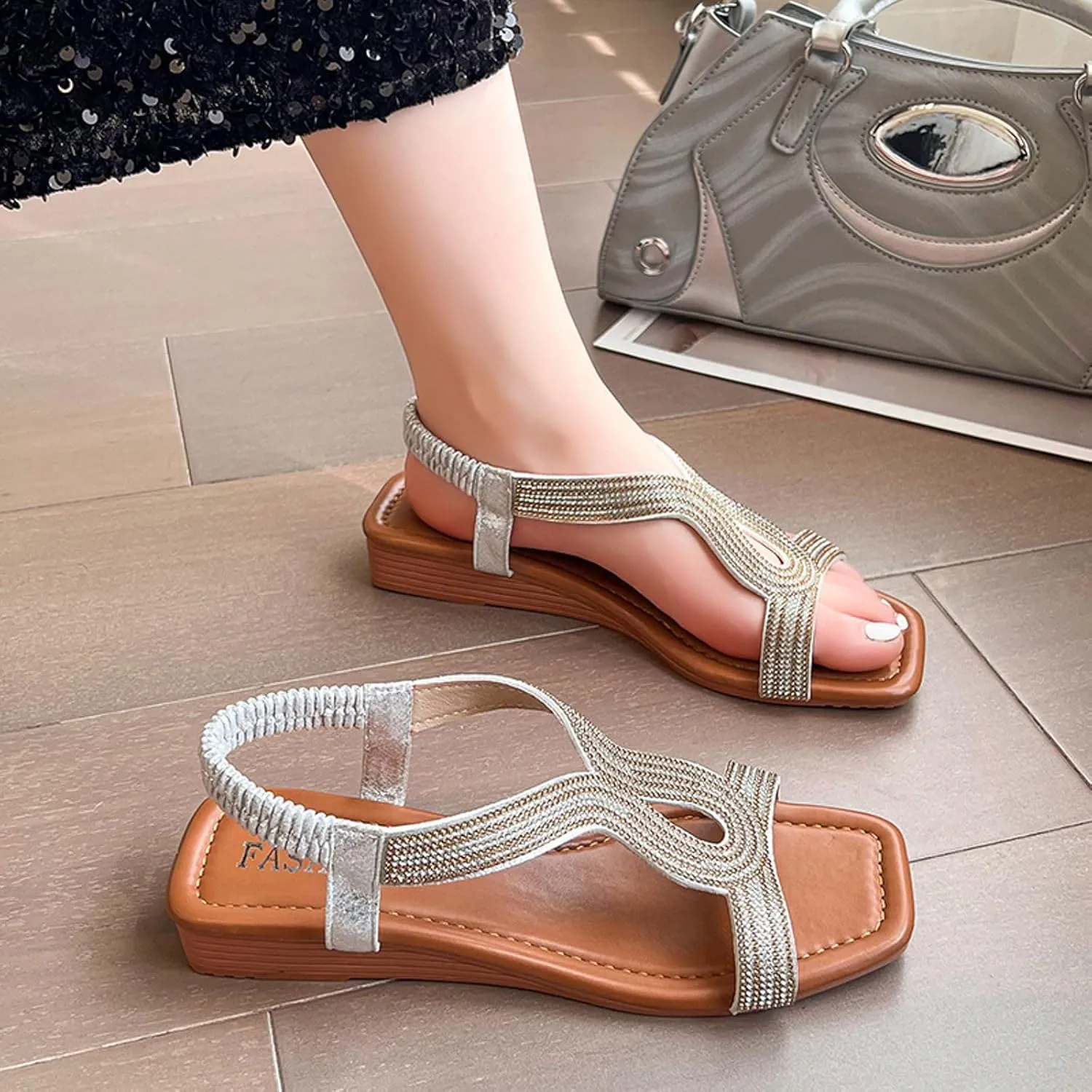 Sandals for Women Women's Cross Strappy Sandals Orthopedic Sandals Flat Sandals for Women Open Toe Slingback Shoes