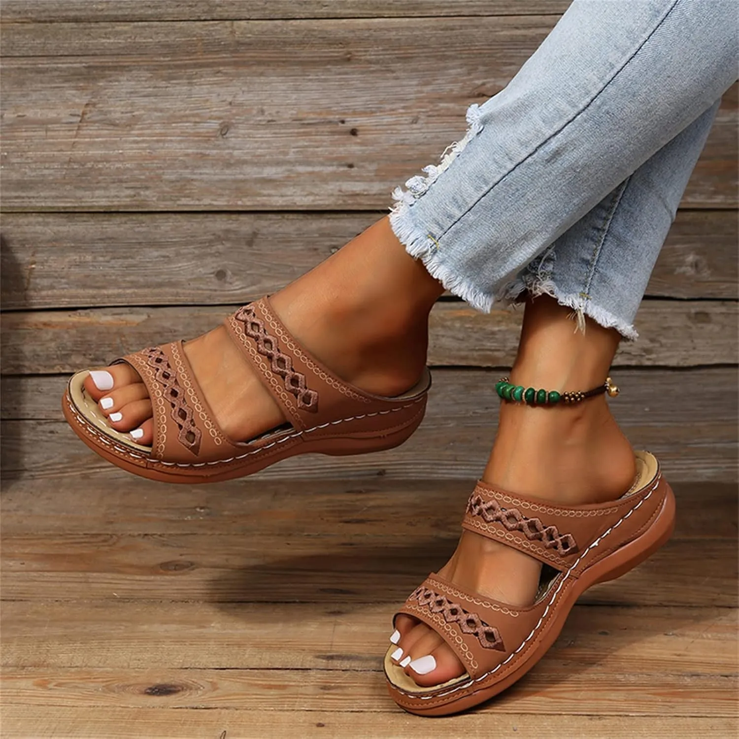 Sandals Women Dressy Summer Flat Cute Casual Beach Shoes Orthotic Flips Flops Arch Support Orthopedic Slippers Slides