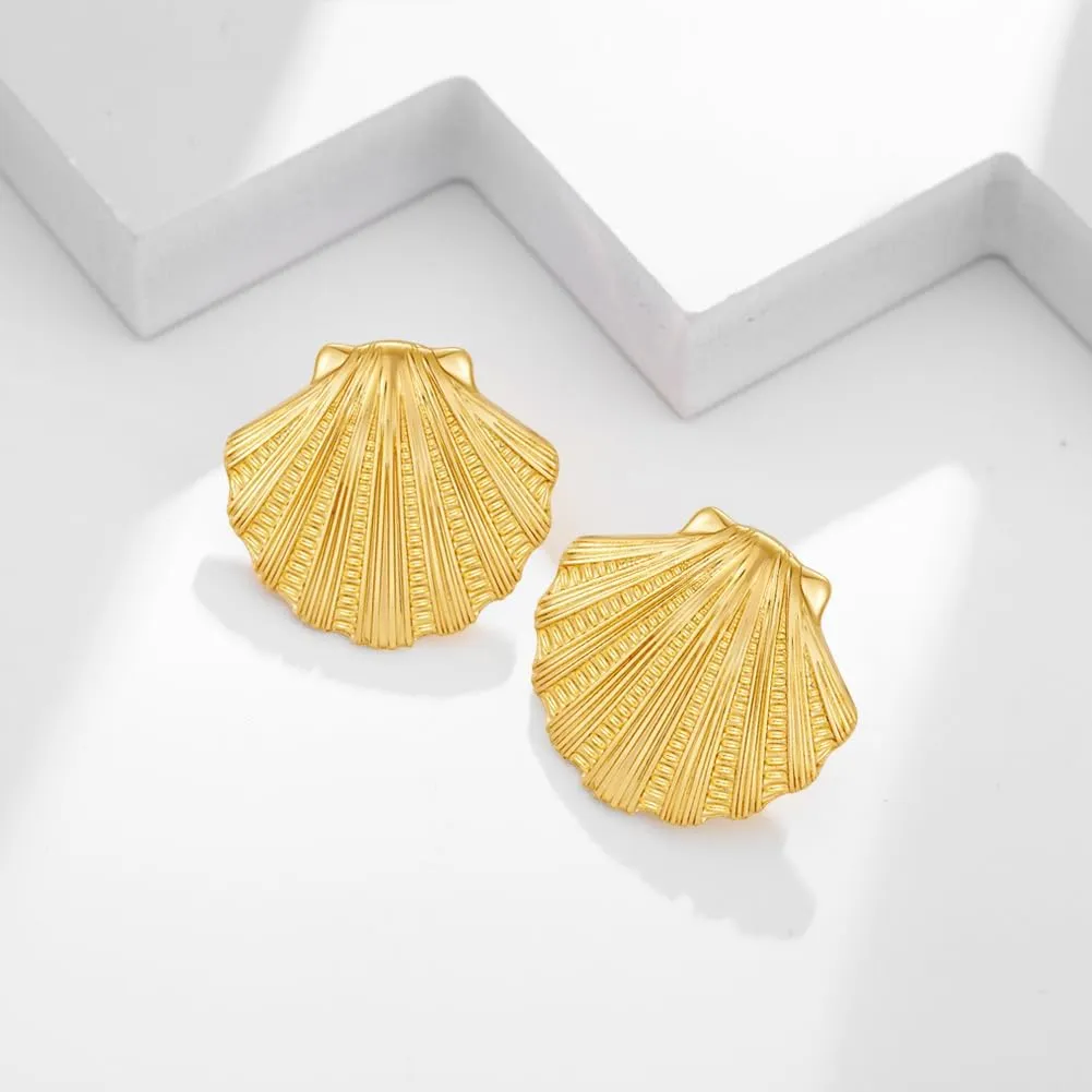 Sea Shell Earrings For Women Conch Earring Gold Shell Earrings Beach Ocean Studs Summer Fashion Earrings Jewelry