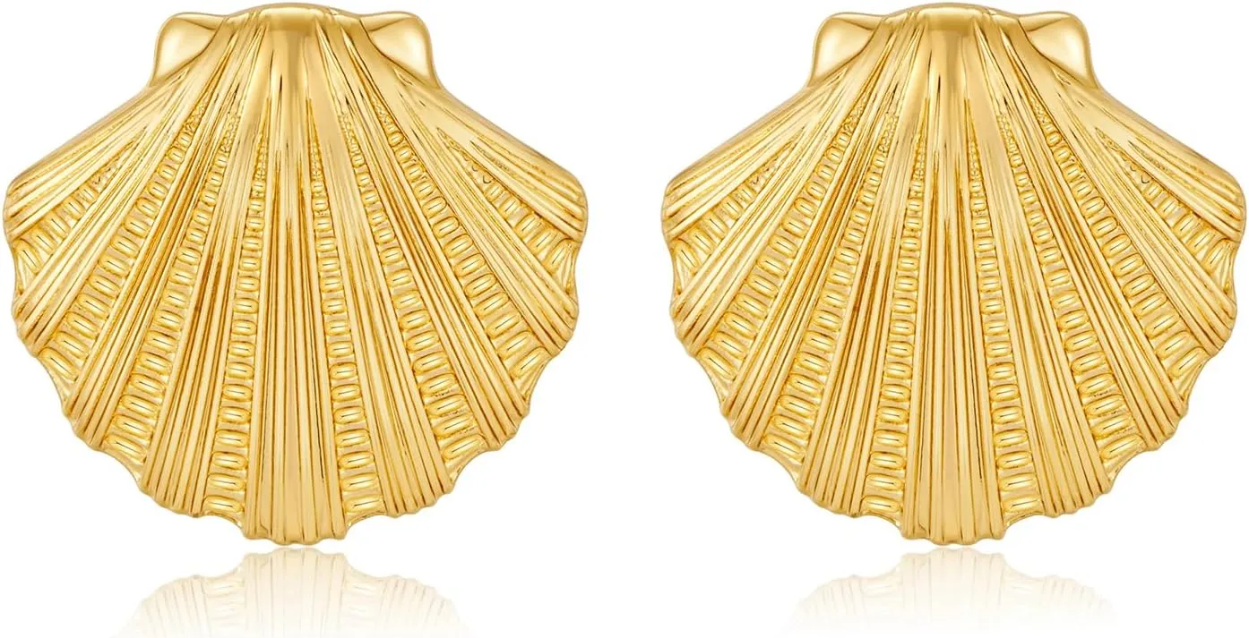 Sea Shell Earrings For Women Conch Earring Gold Shell Earrings Beach Ocean Studs Summer Fashion Earrings Jewelry