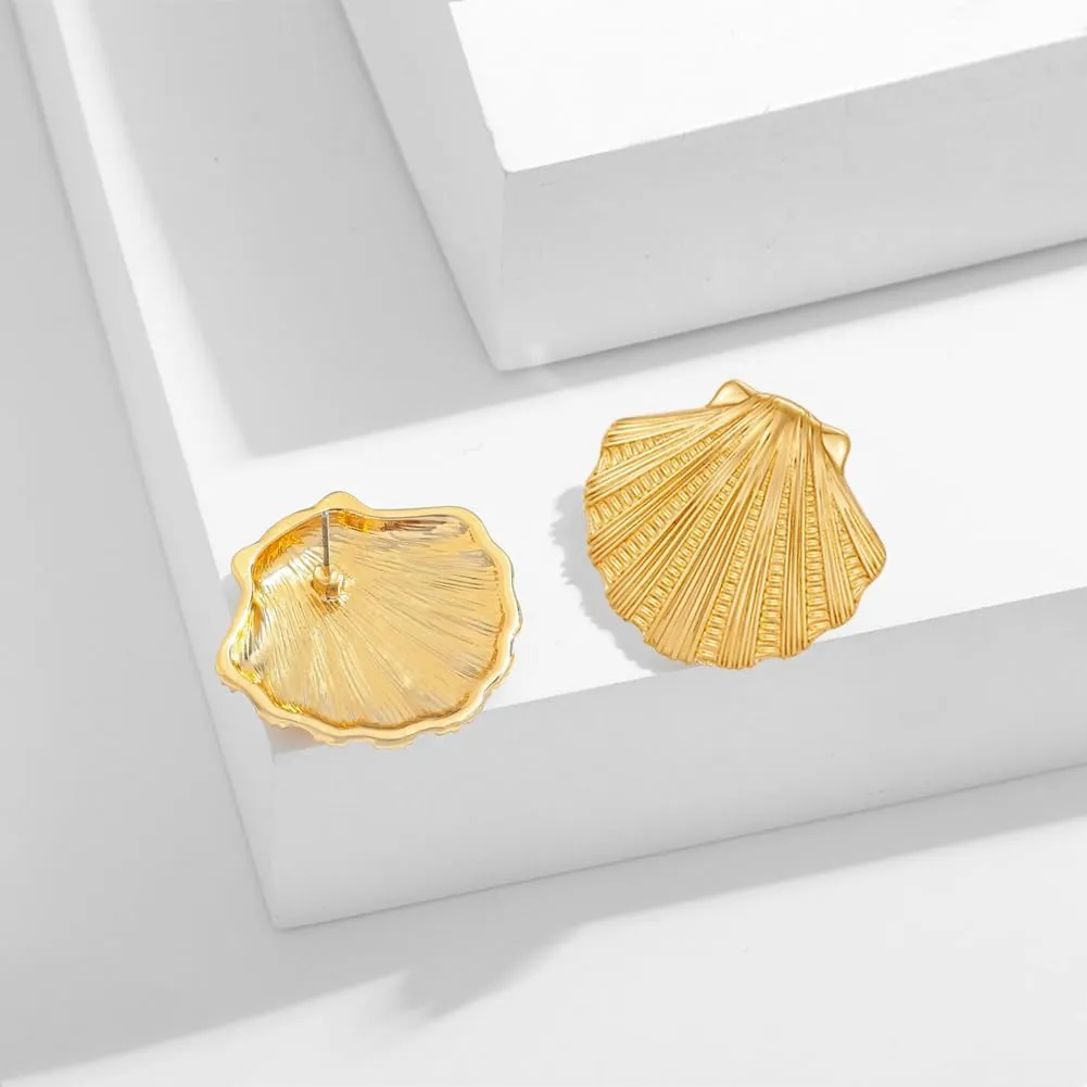 Sea Shell Earrings For Women Conch Earring Gold Shell Earrings Beach Ocean Studs Summer Fashion Earrings Jewelry