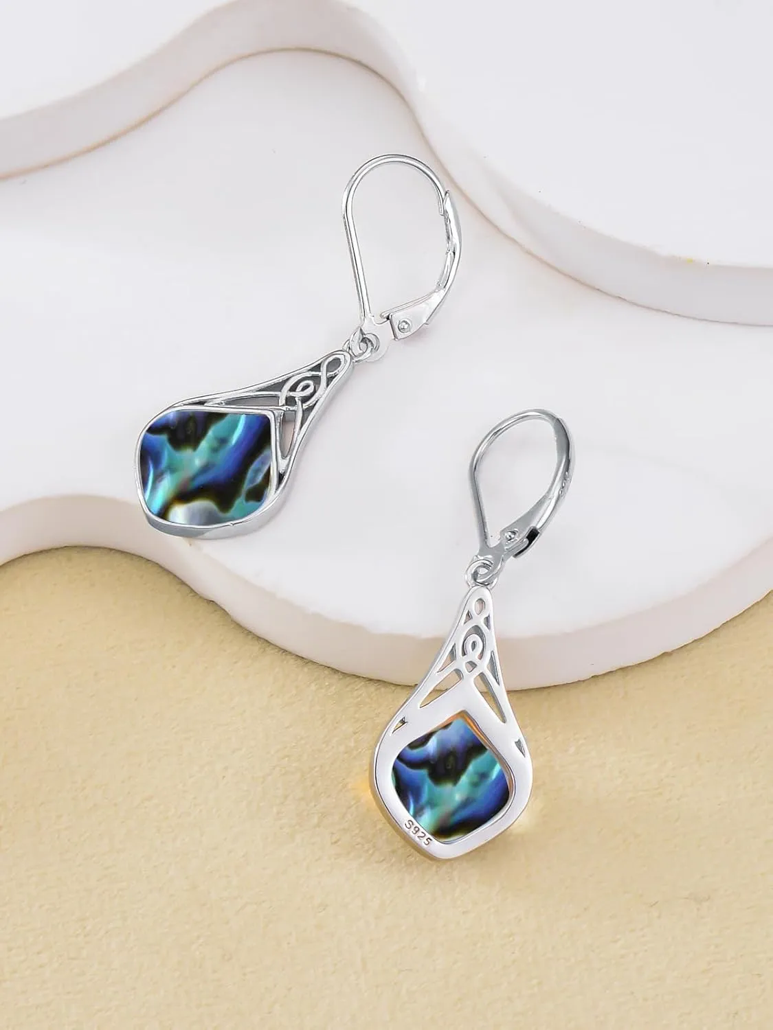 Seiyang Teardrop Earrings Sterling Silver Celtic Teardrop Drop Earrings Jewelry Gifts for Women