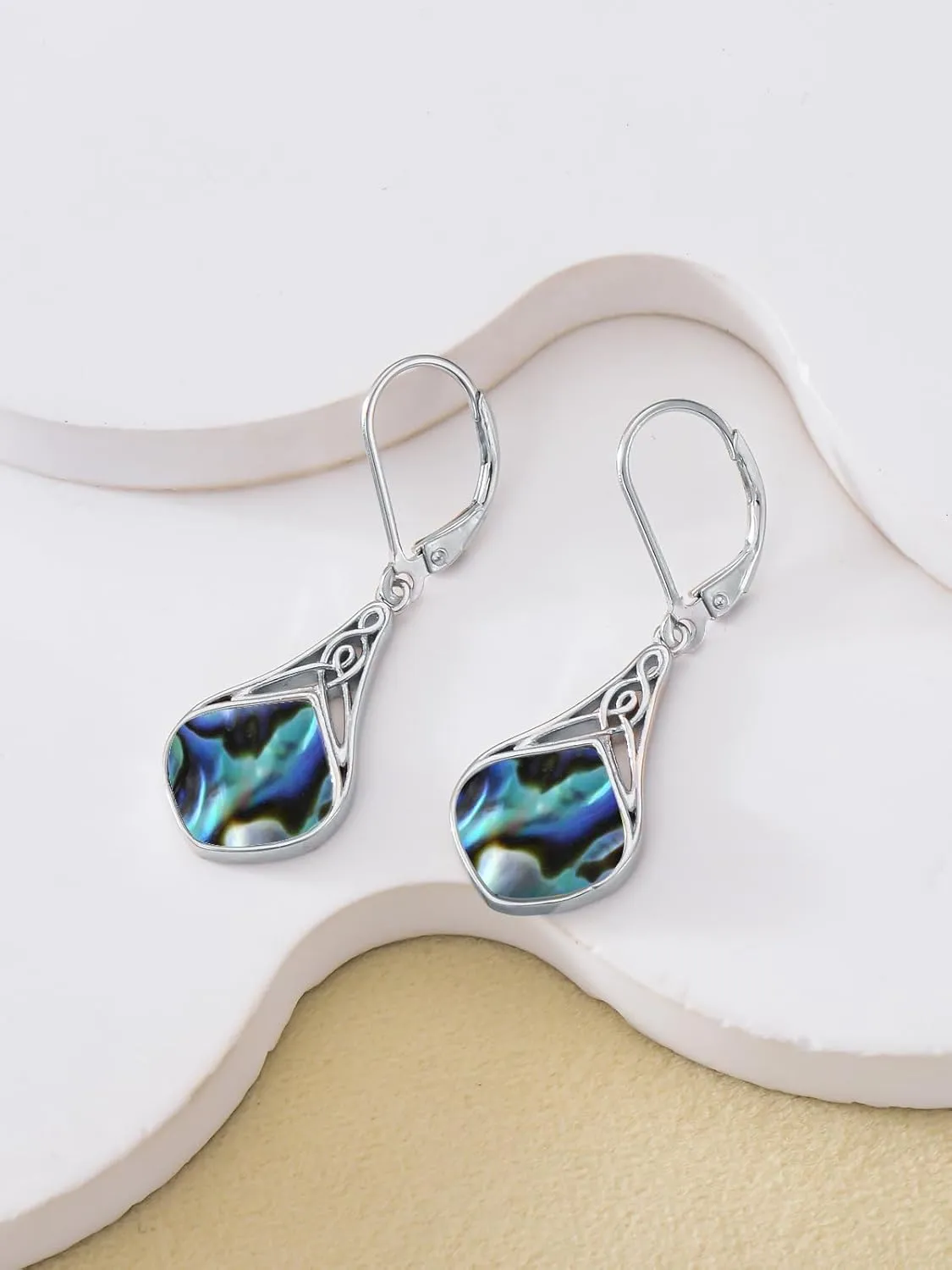 Seiyang Teardrop Earrings Sterling Silver Celtic Teardrop Drop Earrings Jewelry Gifts for Women