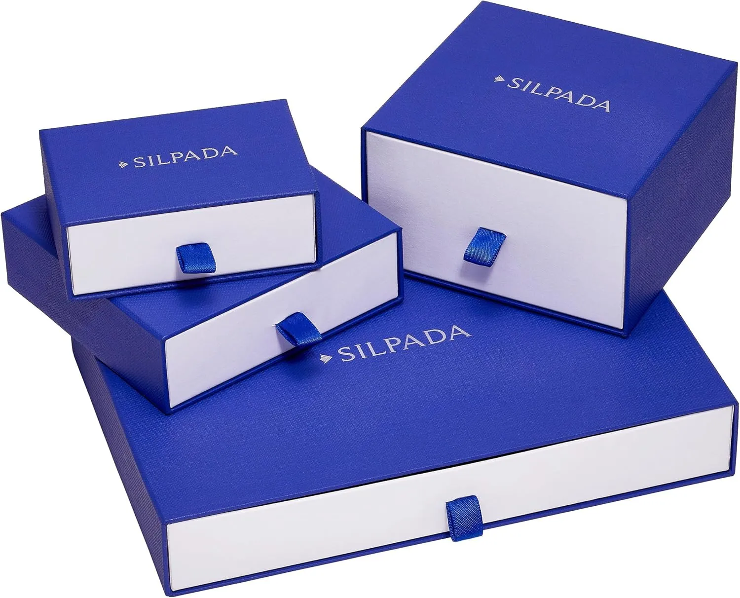 Silpada 'in Good Campanile' Stacking Rings with Natural Blue Lace Agate in Sterling Silver & Brass