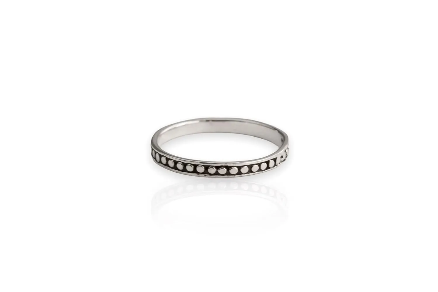 Silver Dot Circle Ring