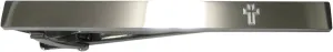 Silver Toned Etched Sleek Triple Religious Cross Tie Clip