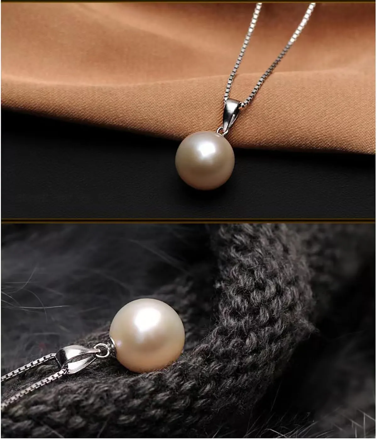 Single Pearl Necklace for Women silver | Black Pearl Necklace Pendant | Dainty Pearl Drop Necklaces Jewelry | Simple Pearl Pendant Necklace Birthday Gift