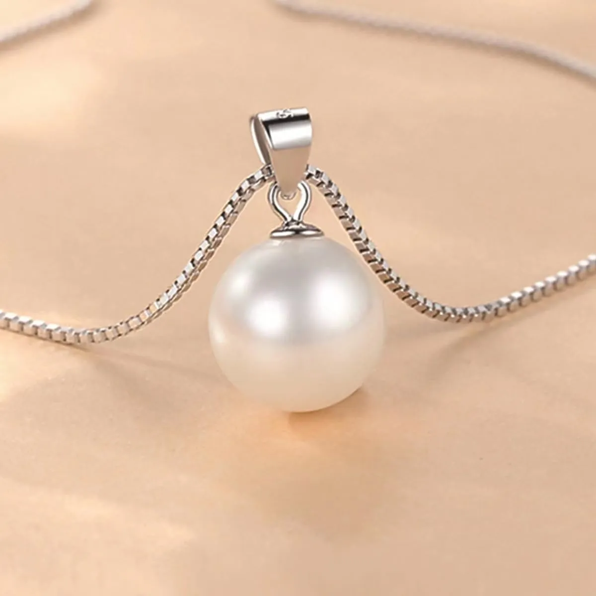 Single Pearl Necklace for Women silver | Black Pearl Necklace Pendant | Dainty Pearl Drop Necklaces Jewelry | Simple Pearl Pendant Necklace Birthday Gift
