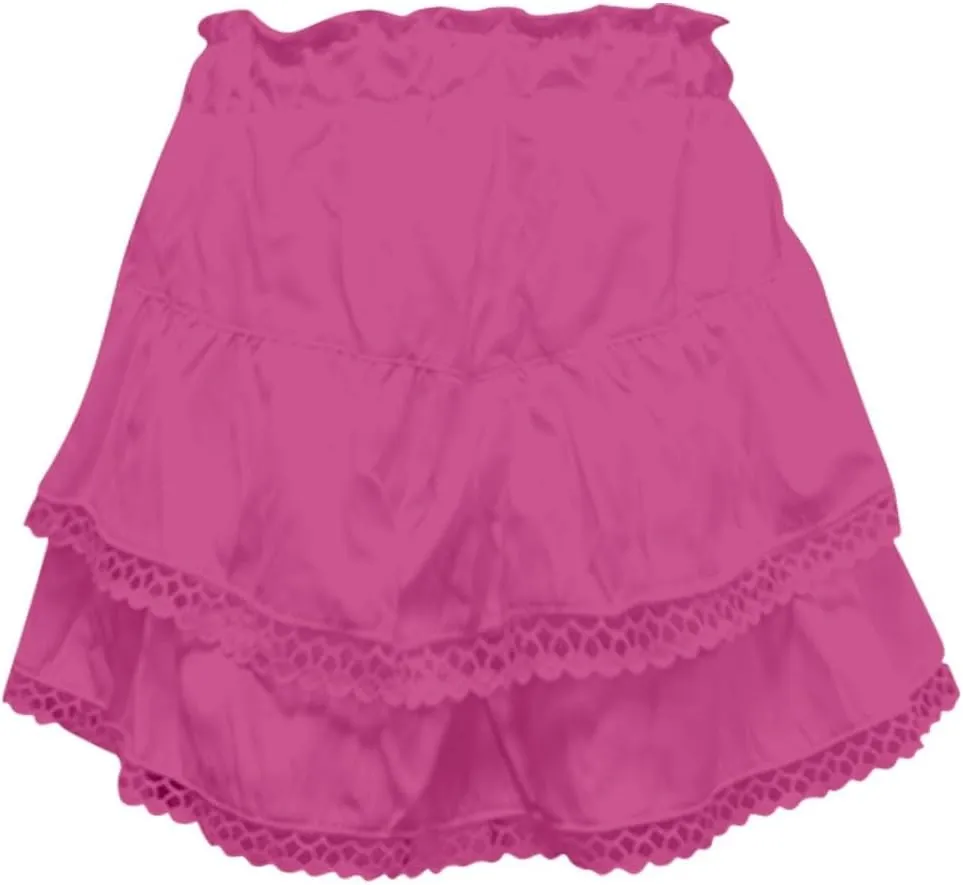 Skirts for Women Trendy Summer Butterfly Shorts High Waisted Skorts Crochet Flowy Skirts Boho Ruffle Tiered