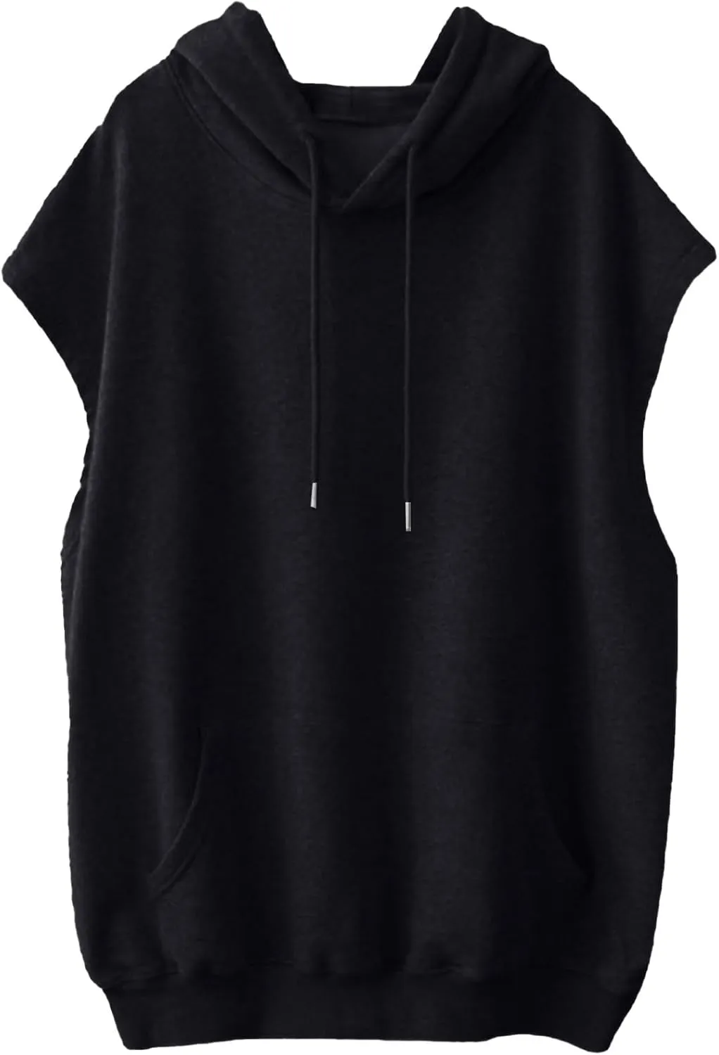 Sleeveless Vest Tops with Hood for Women Casual Loose Fit Hoodie Lightweight Drawstring Pullover Sweatshirt with Pockets