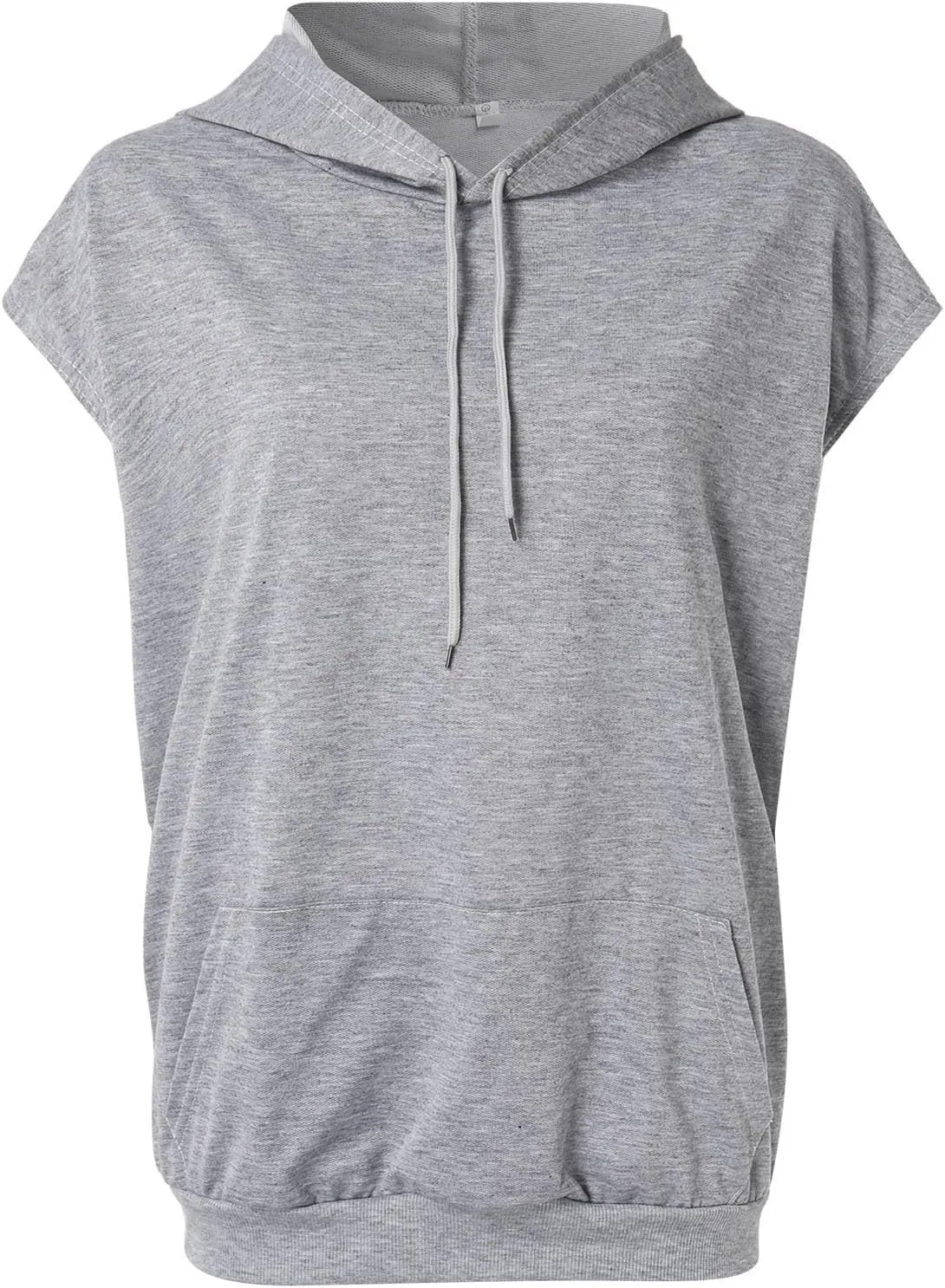 Sleeveless Vest Tops with Hood for Women Casual Loose Fit Hoodie Lightweight Drawstring Pullover Sweatshirt with Pockets