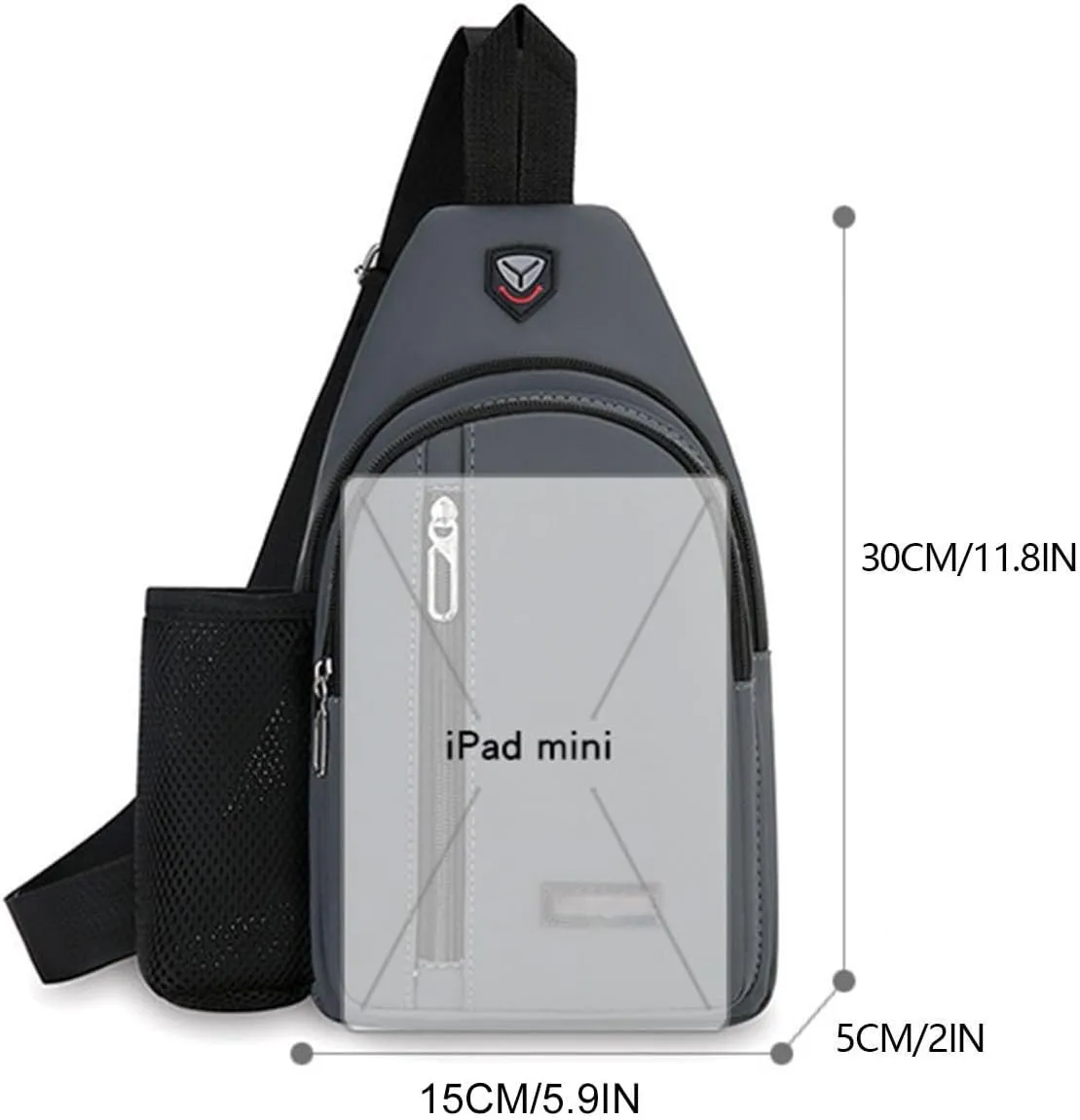 Small Bag With Water Bottle Holder For Woman And Man Travel Duffel Bag (Grey, One Size)