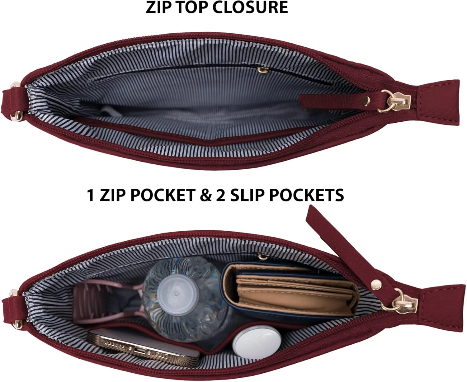 Solene Crossbody Bag Functional Multi Pocket Messenger Purse Top Zip Closure Shoulder Handbag With Adjustable Strap