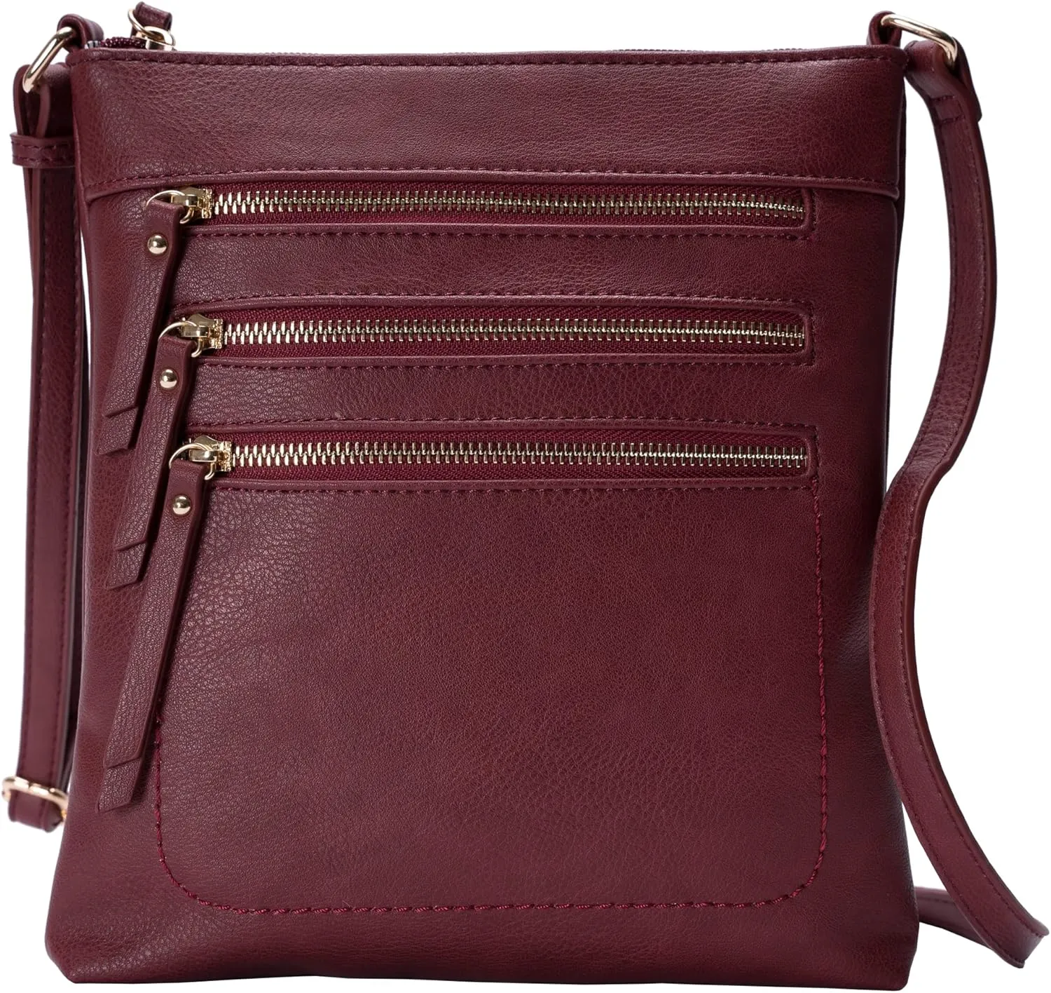 Solene Crossbody Bag Functional Multi Pocket Messenger Purse Top Zip Closure Shoulder Handbag With Adjustable Strap