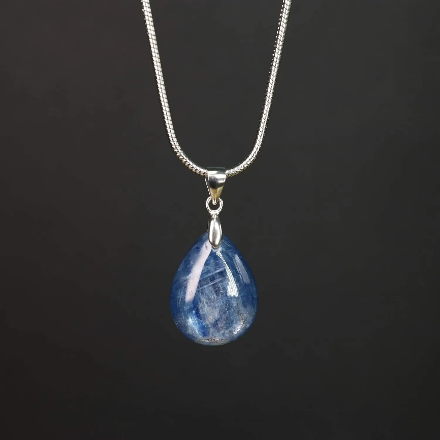 Stainless Steel Teardrop Healing Crystal Necklace