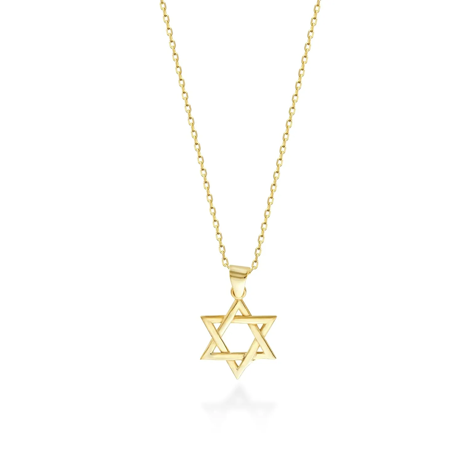 Star of David Necklace Gold - Meaningful Jewish Gift & Bat Mitzvah Jewelry | Israelite Pendant (Gold, 18 Inches)