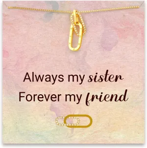 STORYJEWELLERY Sister Necklaces for Women, Big Sis Little Sis Necklace, Sister Jewelry, Sisters Gifts, Birthday Gifts for Sisters