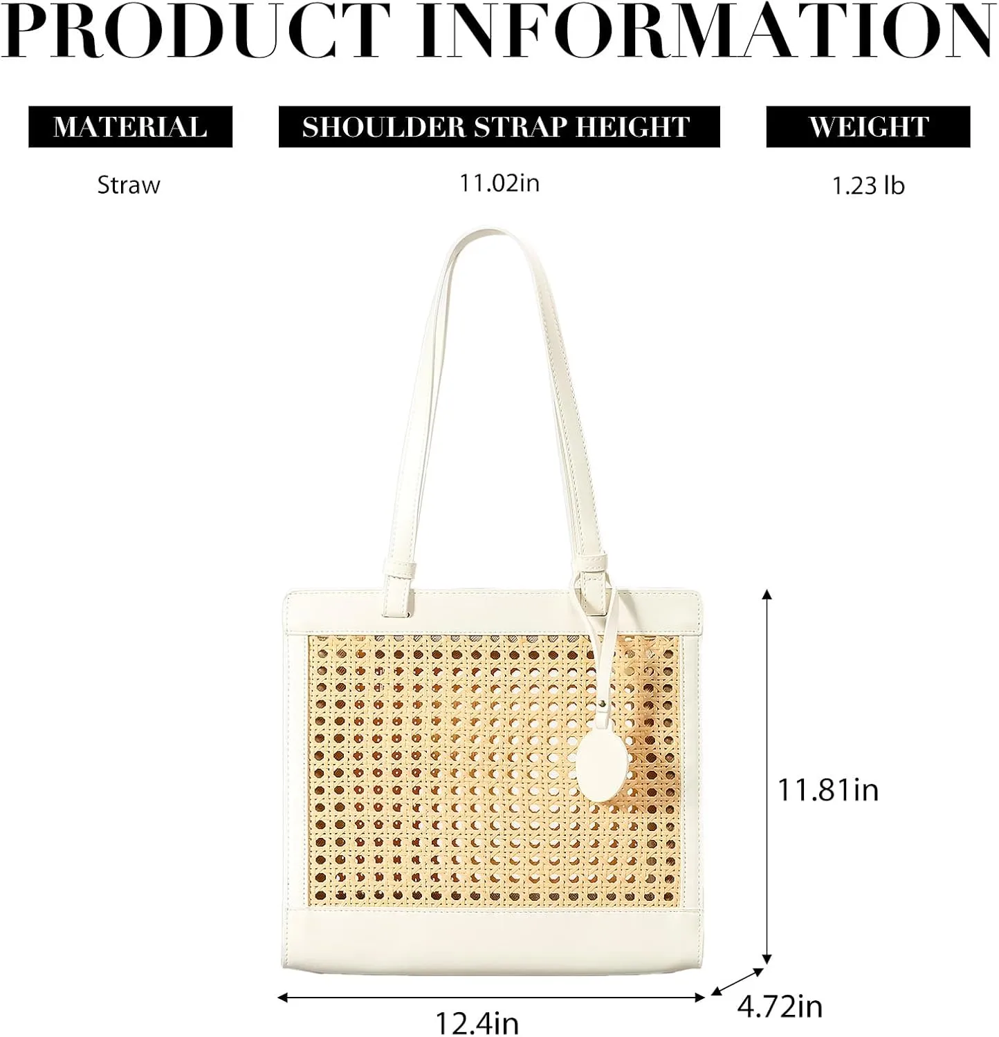 Straw Beach Bag for Women Summer Woven Rattan Tote Bag Straw Purses and Handbags for Vacation with Pendant