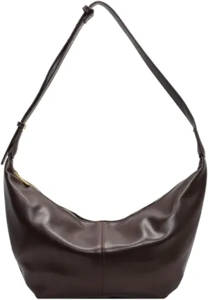 Stylish Crescent Bag for Women PU Leather Satchel Purse Causal Slouchy Bag College Office Shoulder Bag with Adjustable Strap
