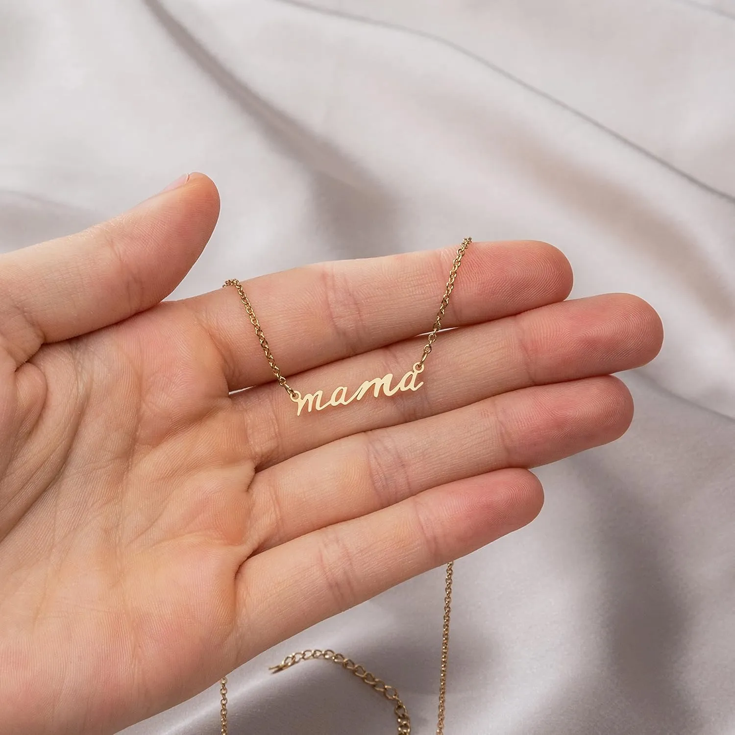 Suavell Mama Necklace - Gold Dipped Momma Necklace for Women - Expecting Mom Gift - For New Mother to Be - Mama Gifts for Expecting Mothers - New Mommy Present - Mothers Day Jewelry