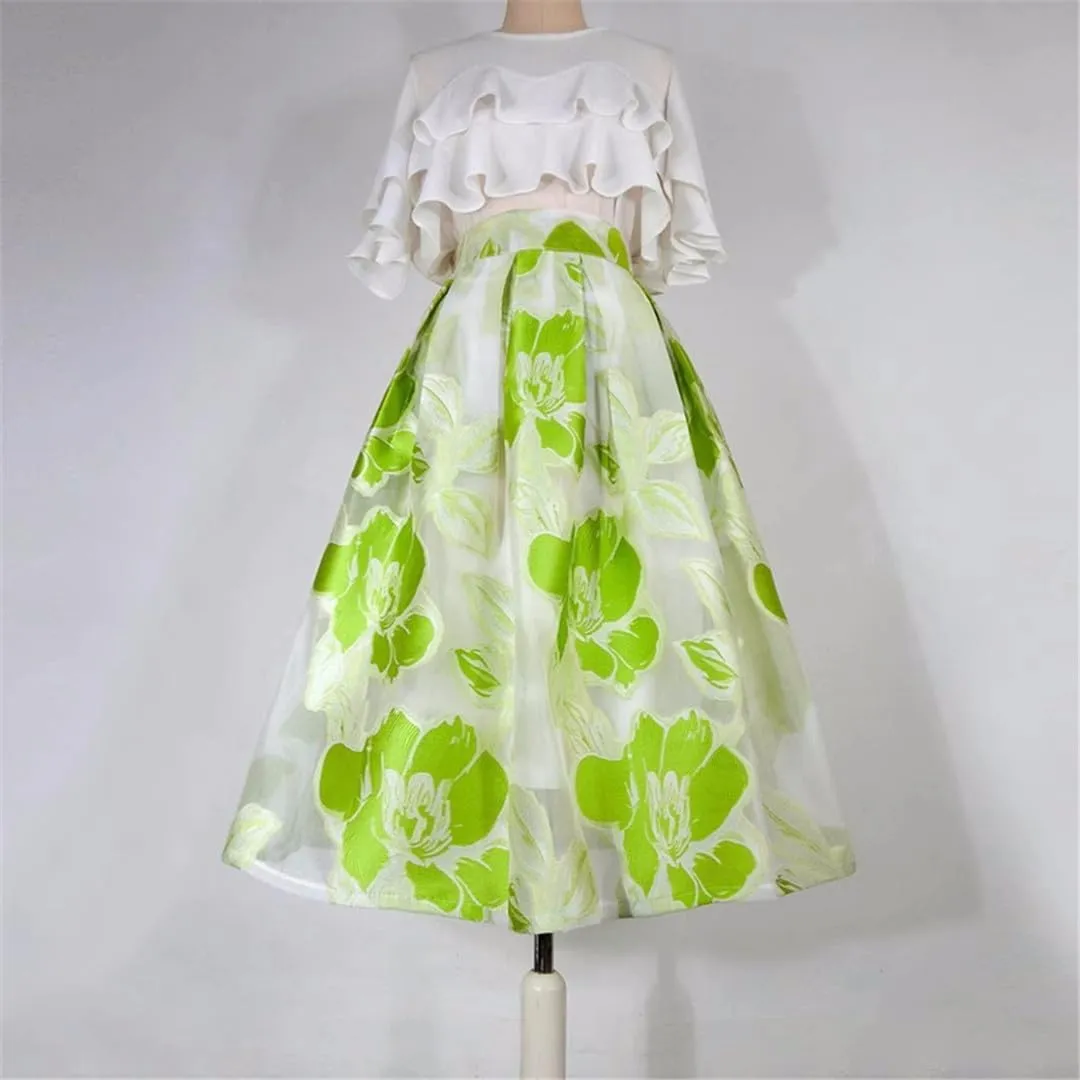 Summer Stylish Vintage Aesthetic Elegant High Waist Long Pleated Midi Skirt