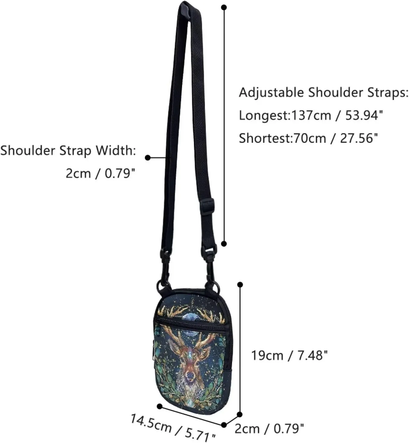Suobstales Women Messenger Bag Mini Cross-Body Cell Phone Purse Shoulder Strap Wallet Pouch Bag Girls Crossbody Bag