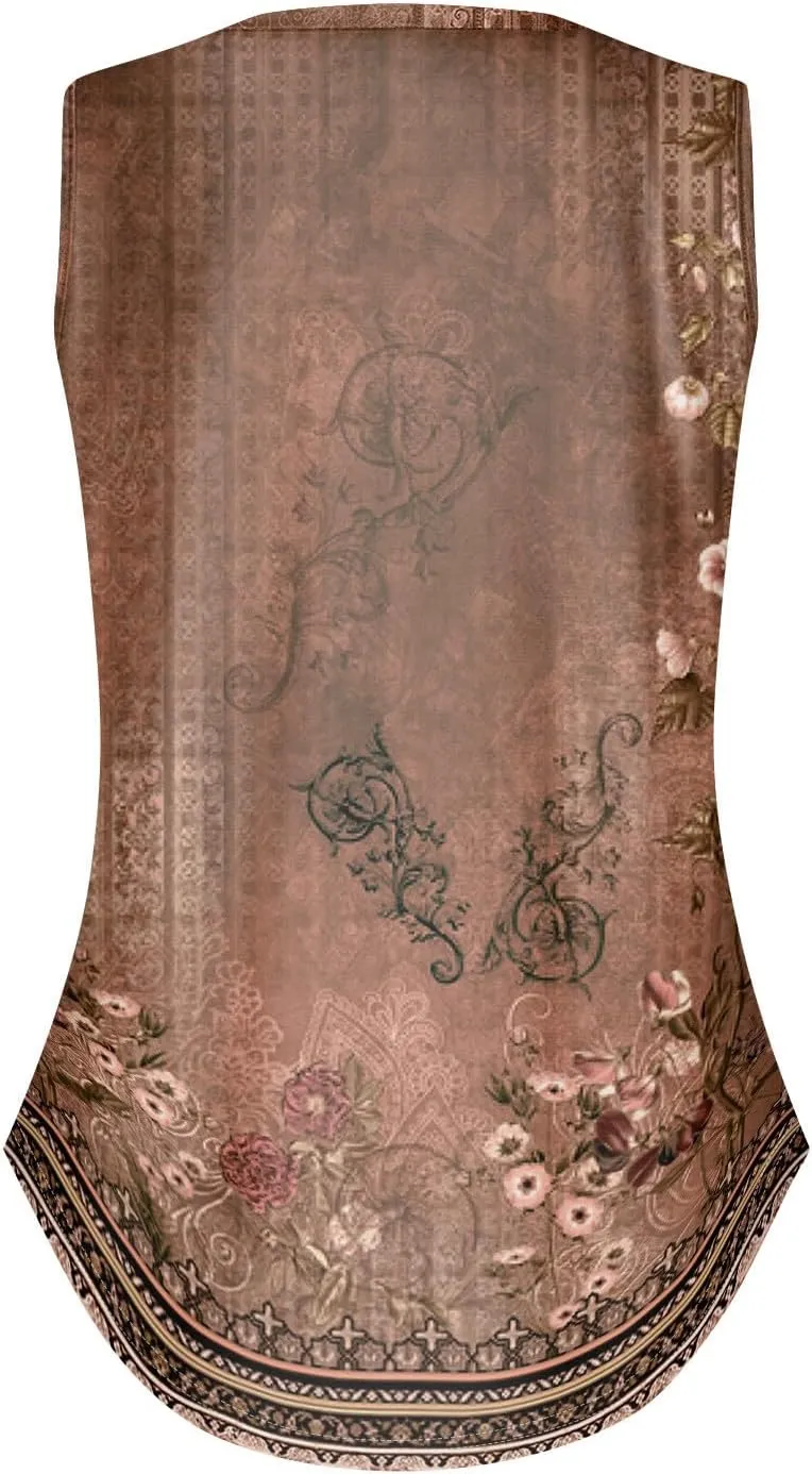Tank Tops for Women 2025 Loose Fit V Neck Dressy Casual Tops Sleeveless Floral Print Shirts Summer Trendy Tank Tops