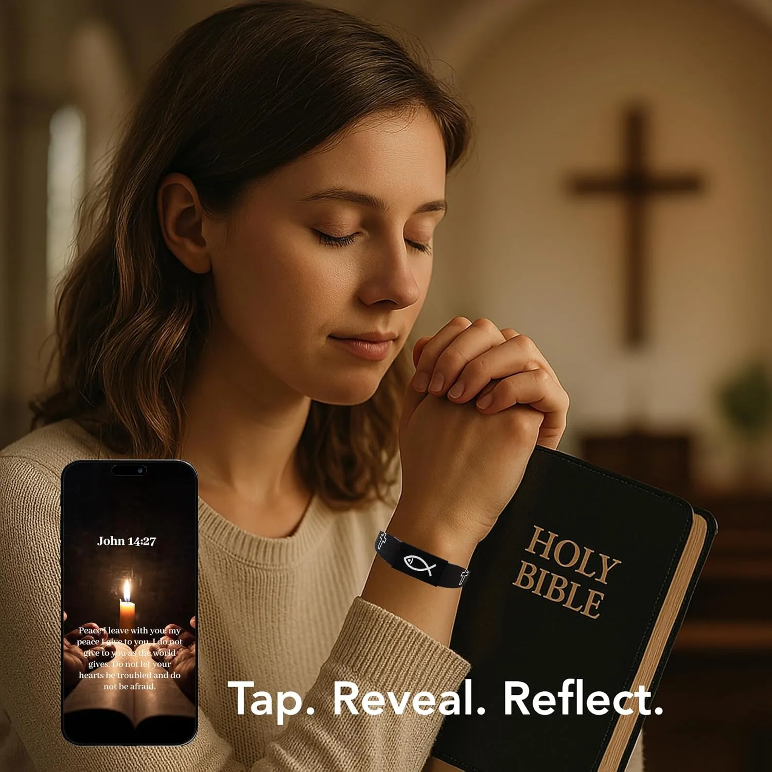 Tap to Read Daily Bible Verses  Christian Bracelet for Women & Men  Meaningful Faith Gift for Mom, Perfect for Mothers Day