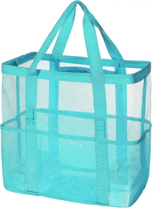 Tavaleu Mesh Beach Bag - Large Beach Tote with Multi Functional Pockets for Family Travel/Vacation