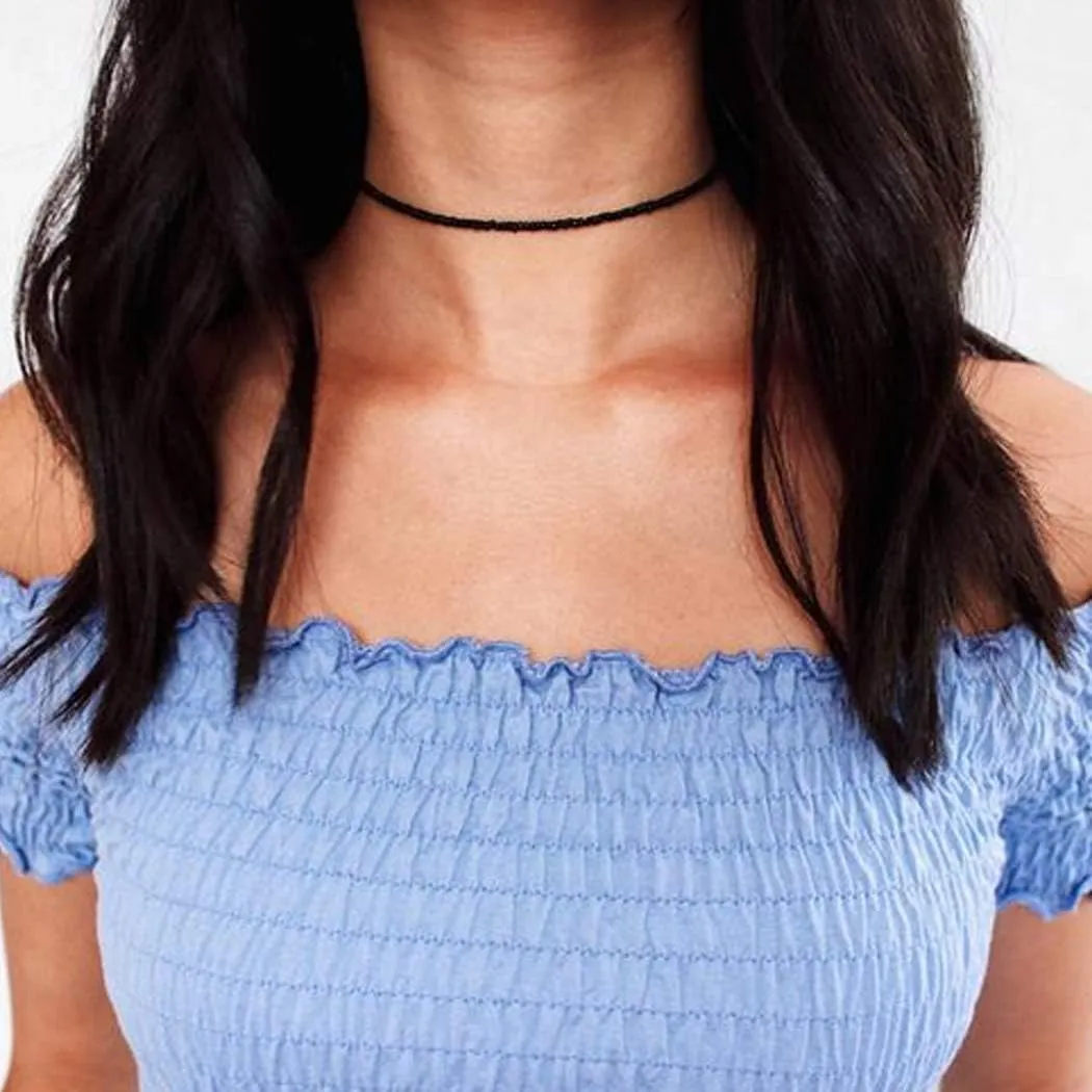 Tgirls Boho Choker Necklace Chain Rice Beaded Necklaces Seed Bead Necklace Accessory for Women