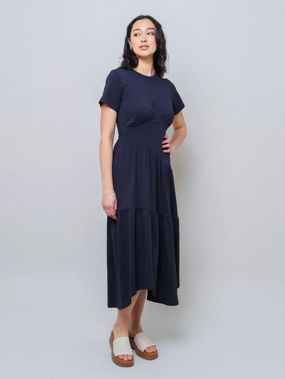 The Gathered Dress - Navy