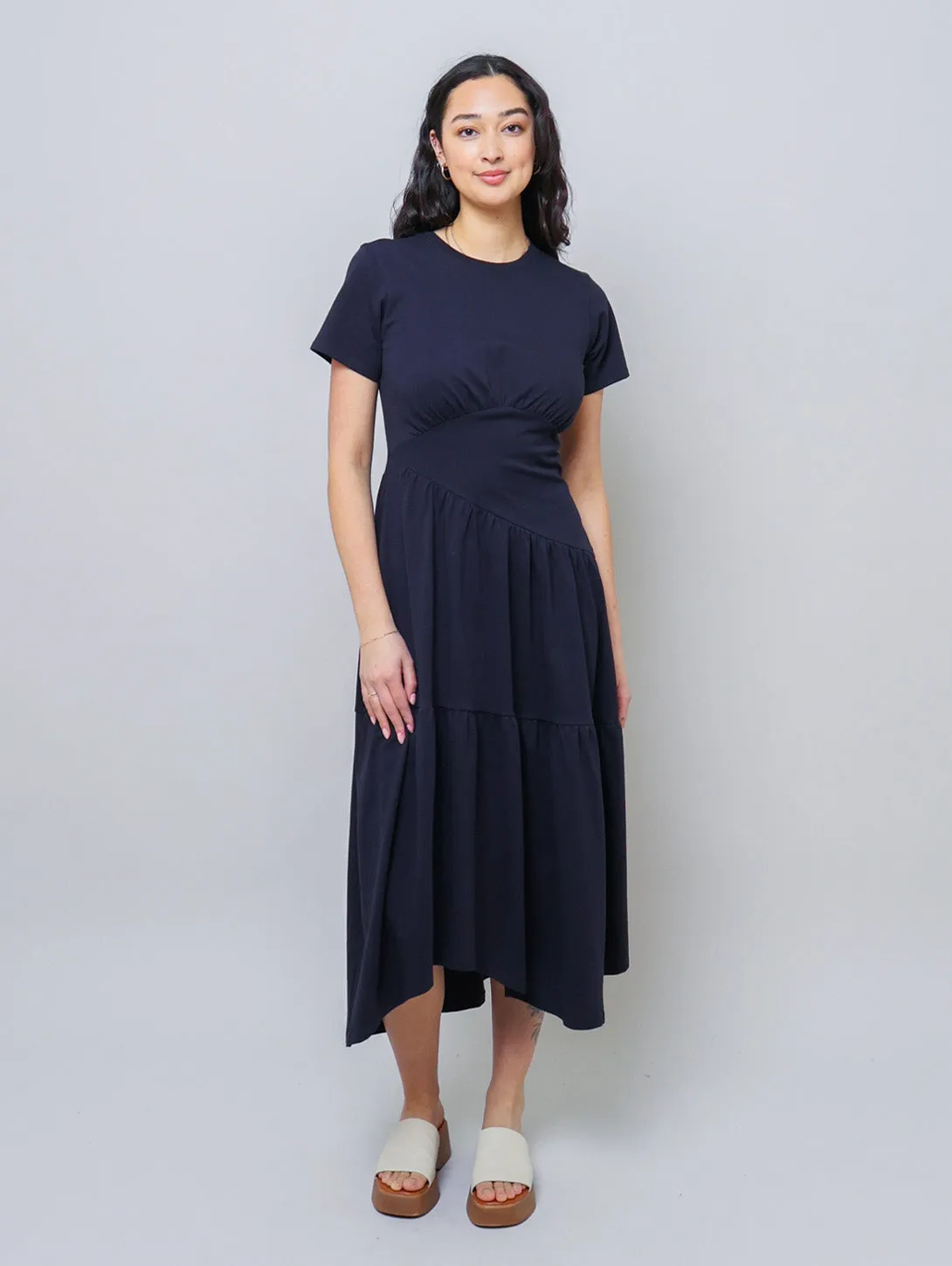 The Gathered Dress - Navy