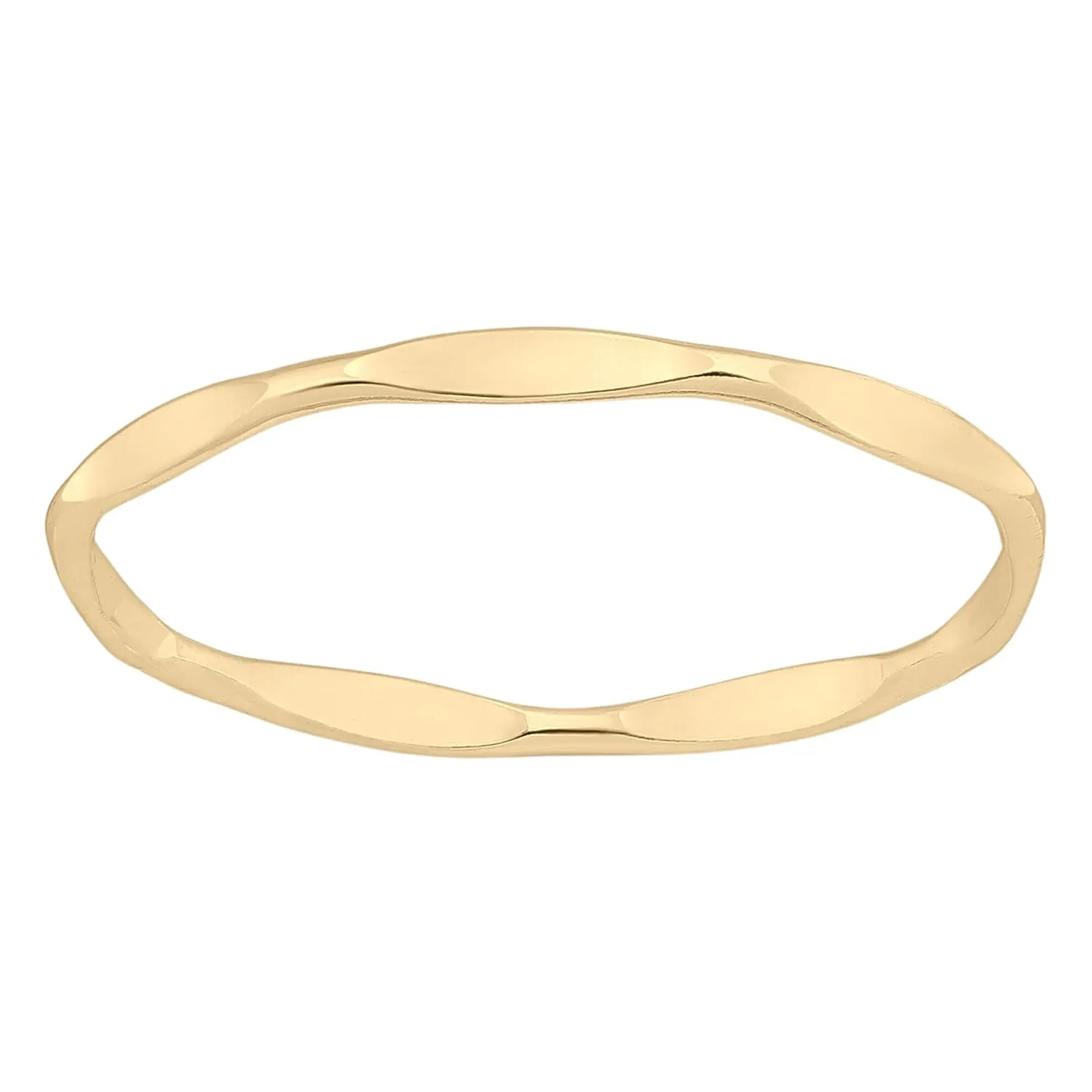 Thin Mirror Hammer Textured Stacking 1mm Skinny Ring in Silver, Gold, or Rose Gold | Comfort Fit | USA Sizes 2-12 (2.5, 14K Gold Fill)