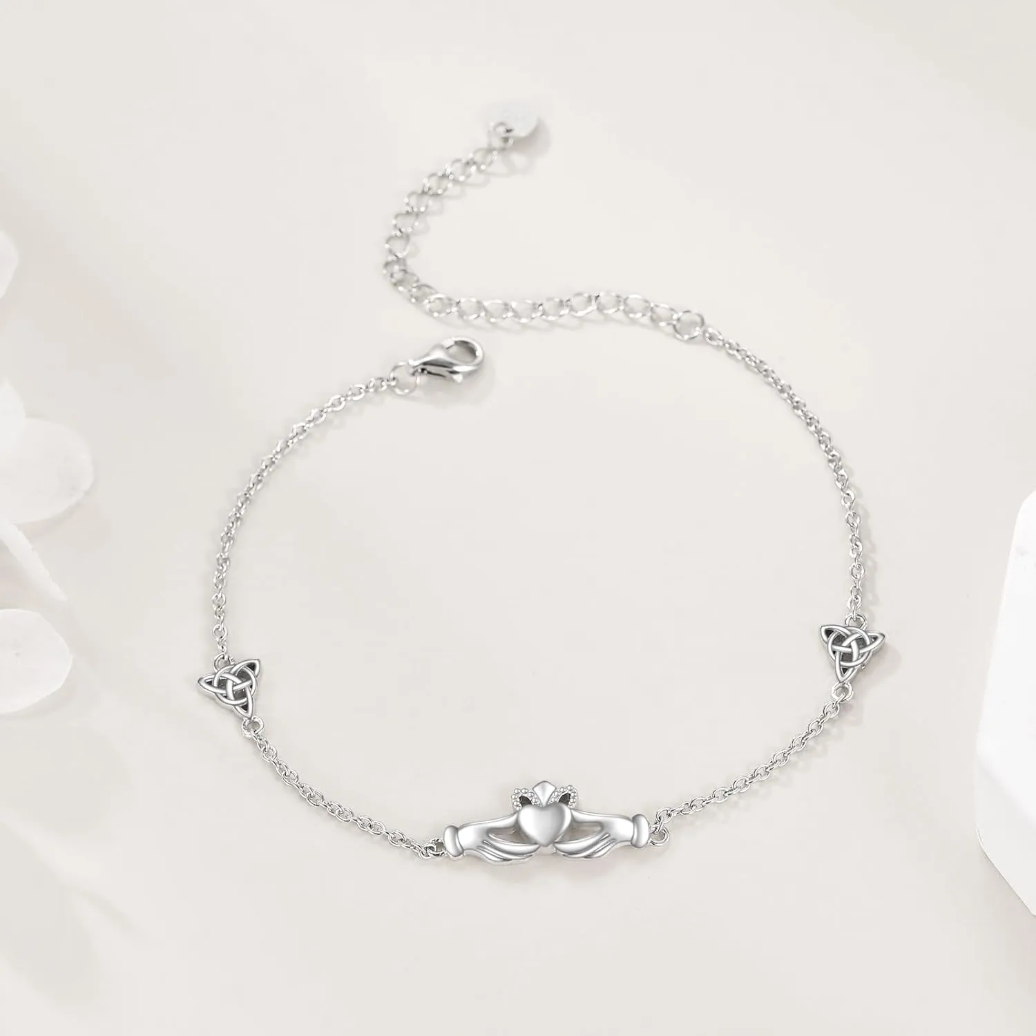 TIGER RIDER Bracelets for Women Sterling Silver Claddagh Infinity Tree of Life Daisy Bracelets Friendship Adjustable Charm Bracelet Jewelry Birthday Valentines Gifts for Mom Friends