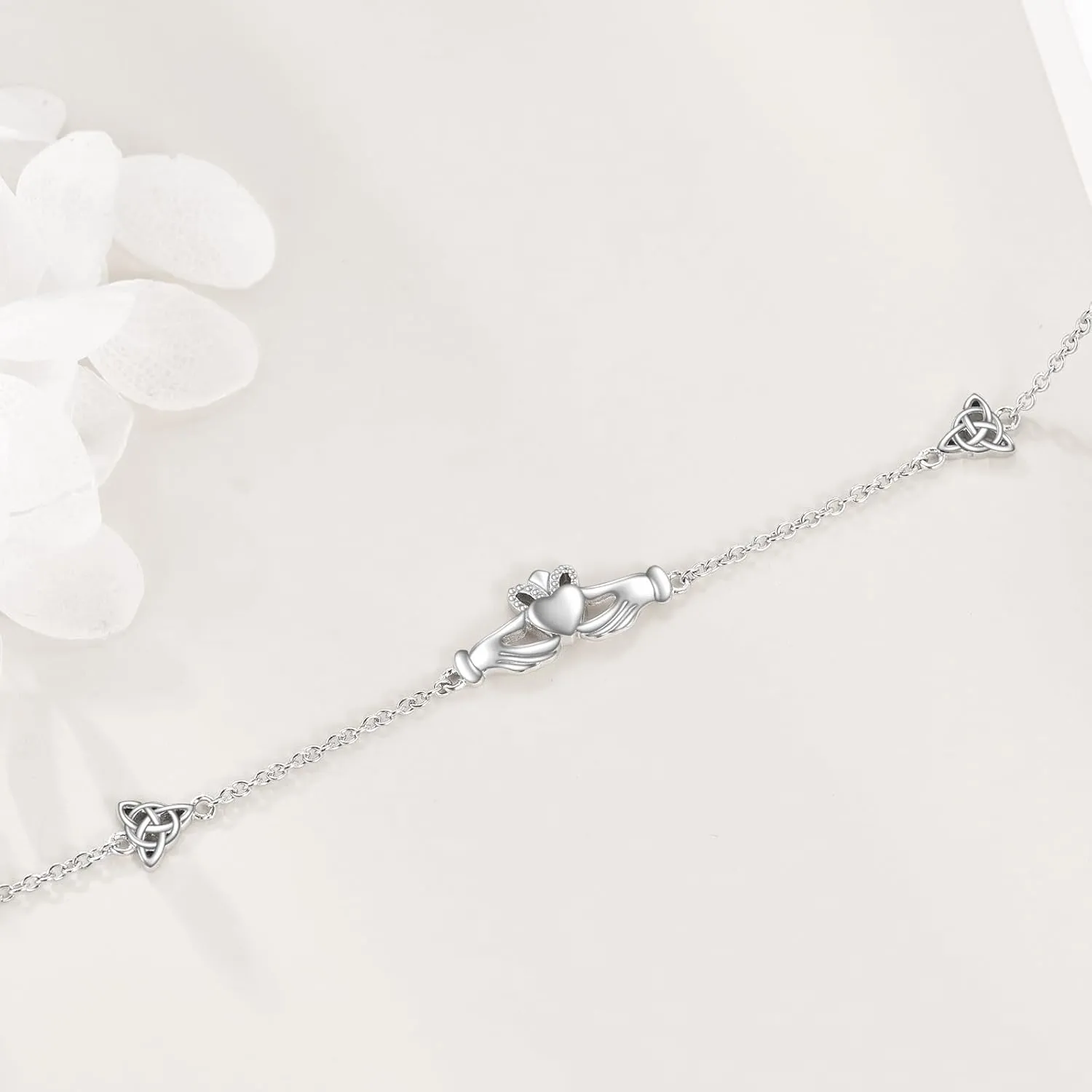 TIGER RIDER Bracelets for Women Sterling Silver Claddagh Infinity Tree of Life Daisy Bracelets Friendship Adjustable Charm Bracelet Jewelry Birthday Valentines Gifts for Mom Friends